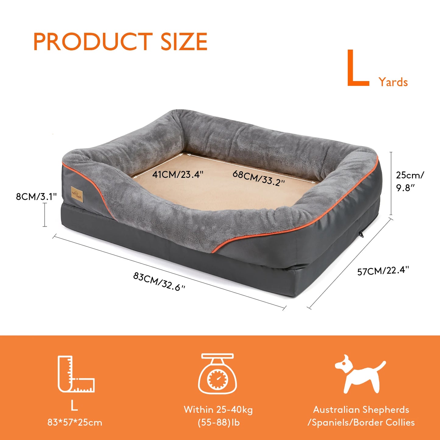 Orthopedic Memory Foam Dog Bed